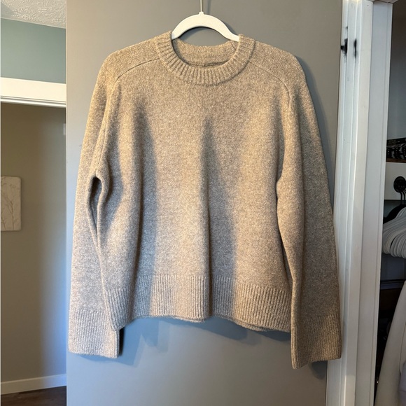 The A&F Madeline Crew Sweater in Light Brown - Picture 7 of 9